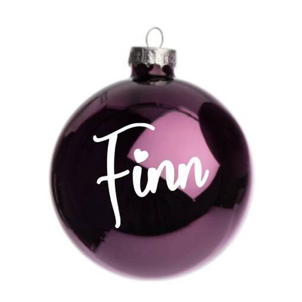 Kerstbal met naam - Paars