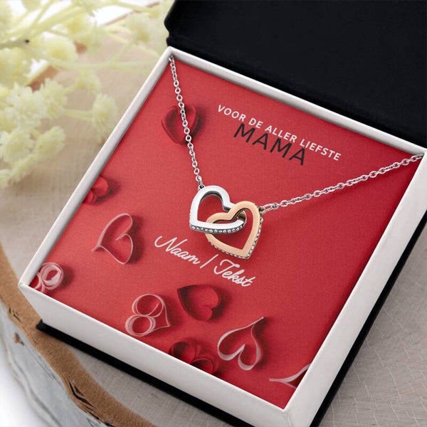 Ketting twee hartjes - Voor de Aller liefste MAMA