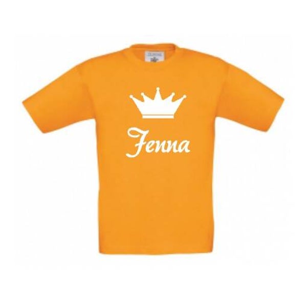 Koningsdag shirt met kroontje en naam