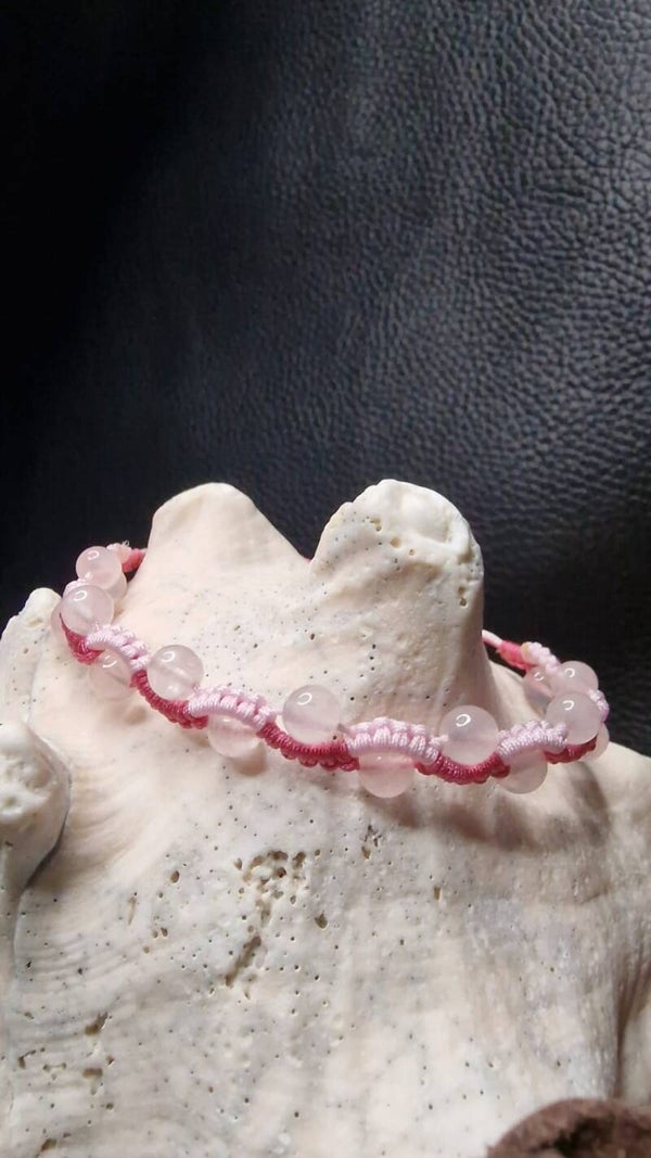 Bracelet Ligne Cristalline Wavy bicolore Quartz rose