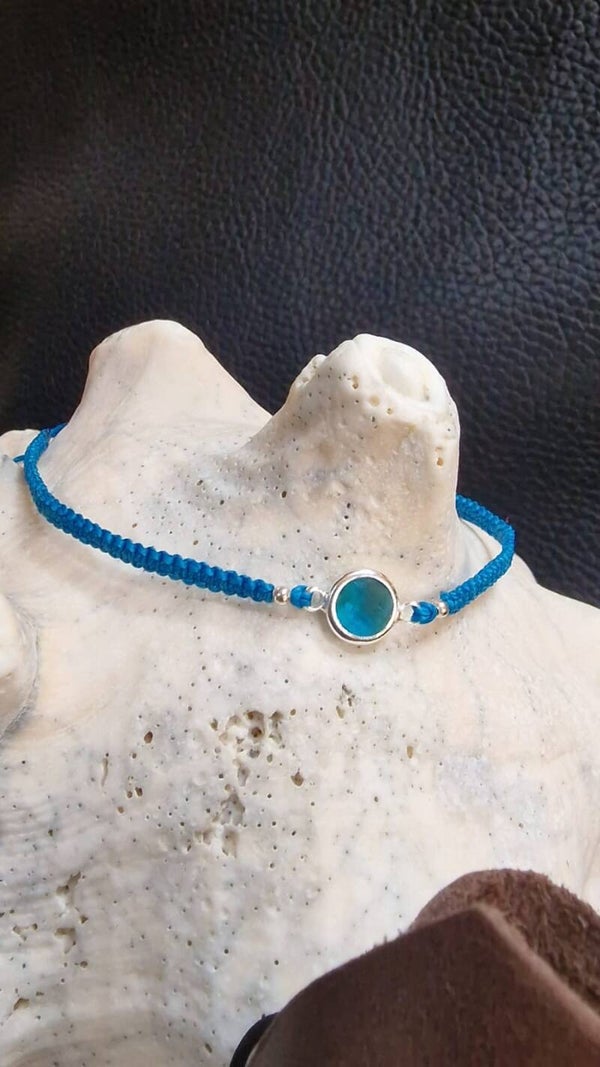 Bracelet Ligne Cristalline Bleu Transparence