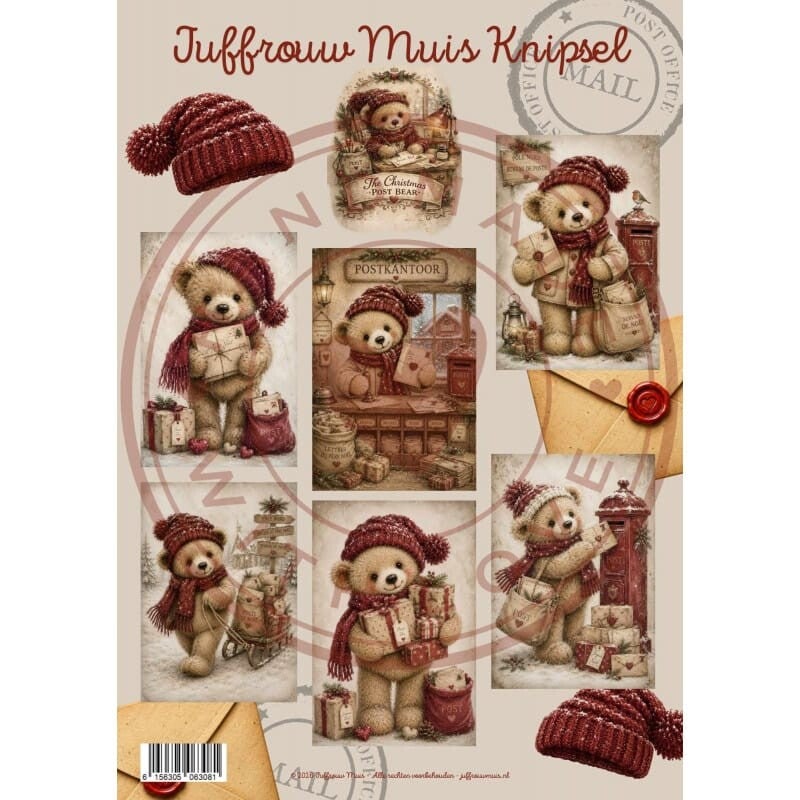 Juffrouw Muis Knipsel - The Christmas Post Bear