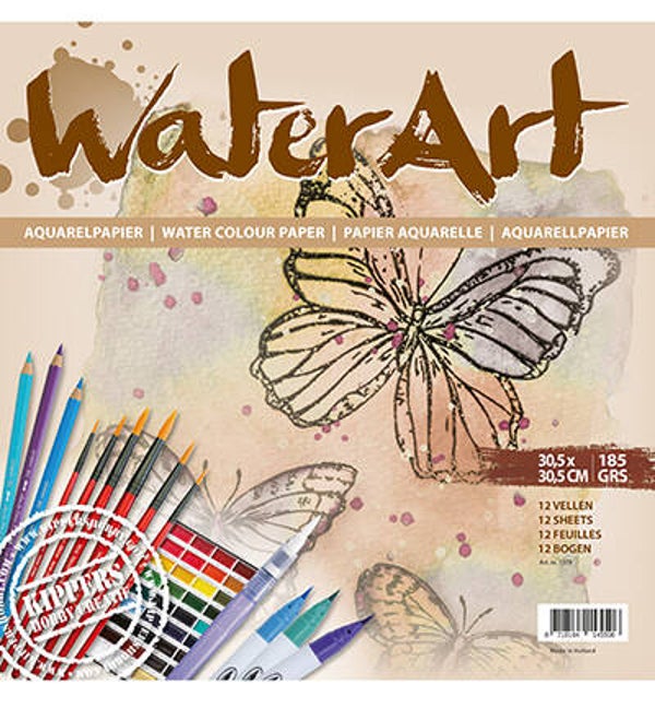 WaterArt Aquarel Papier 12 sheets