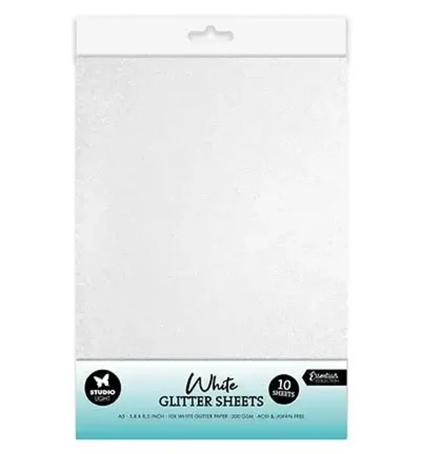 SL-CO-PS43 - Studio Light white glitter sheets - A5