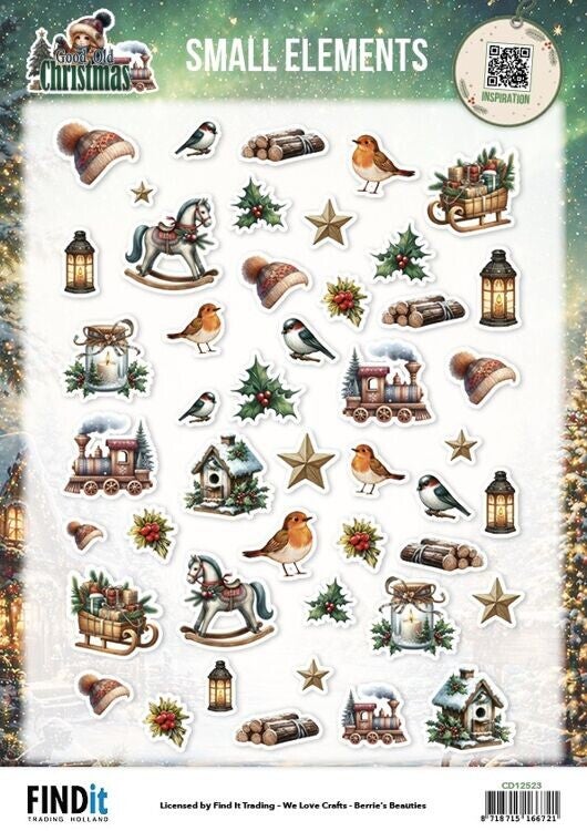 CD12523 - A4 knipvel - Berries Beauties - Good Old Christmas - Small Elements