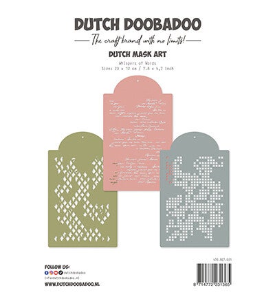 470.807.001 - Dutch Doobadoo - 3 Stencils - Mask Art - Whispers of Words