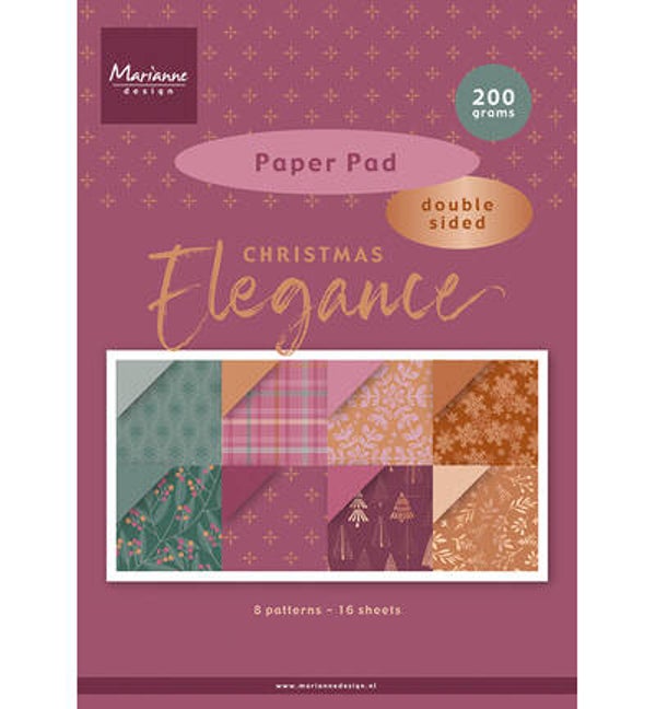 PK9223 - Marianne Design - Papierblok – Christmas Elegance A4