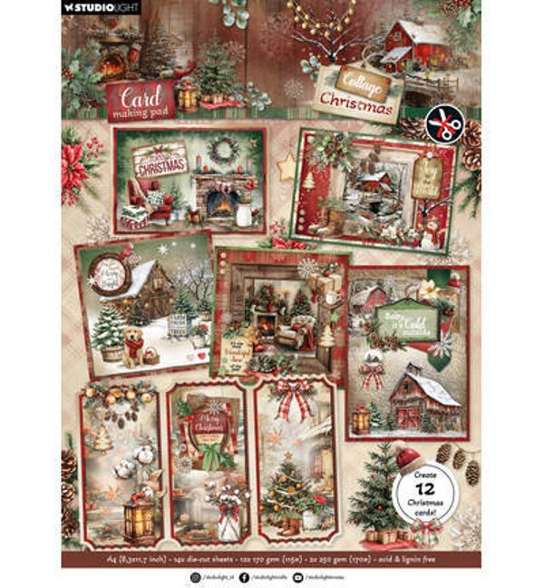 SL-CC-CMP41 - StudioLight Kaartenblok – Cottage Christmas nr. 41