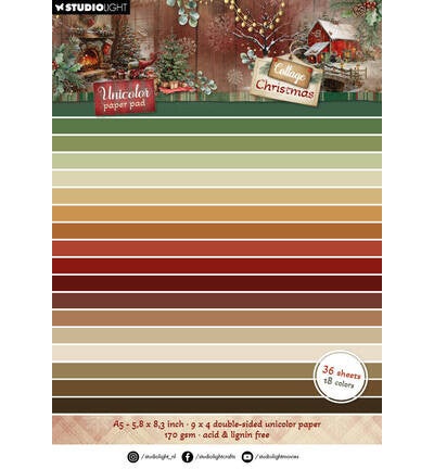 SL-CC-UPP488 - StudioLight Eenkleurig Papierblok – Unicolor Cottage Christmas nr. 488