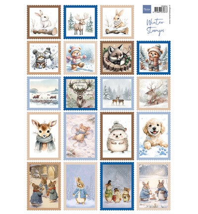 MarianneDesign - VK9654 - Knipvel A4, Winter Stamps