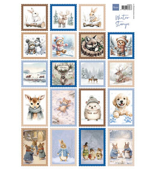 MarianneDesign - VK9654 - Knipvel A4, Winter Stamps
