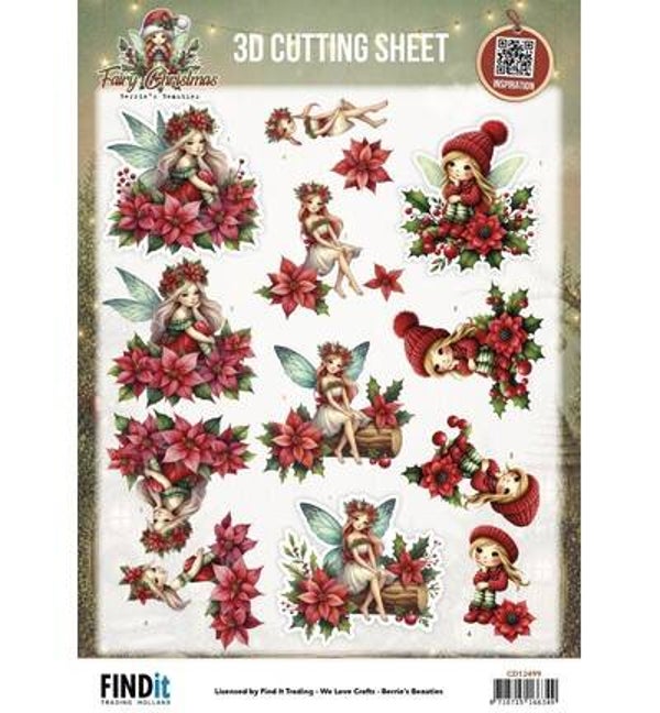CD12499 - Fairy Christmas - 3D-knipvel – Poinsettia