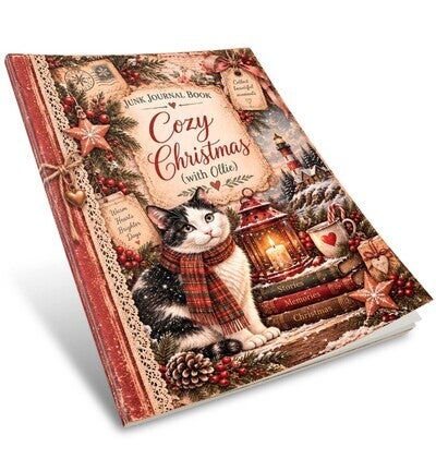 JAS-OLL-JJB-001 - Jenine's Art Studio - Junk Journal Book - Ollie - Cozy Christmas