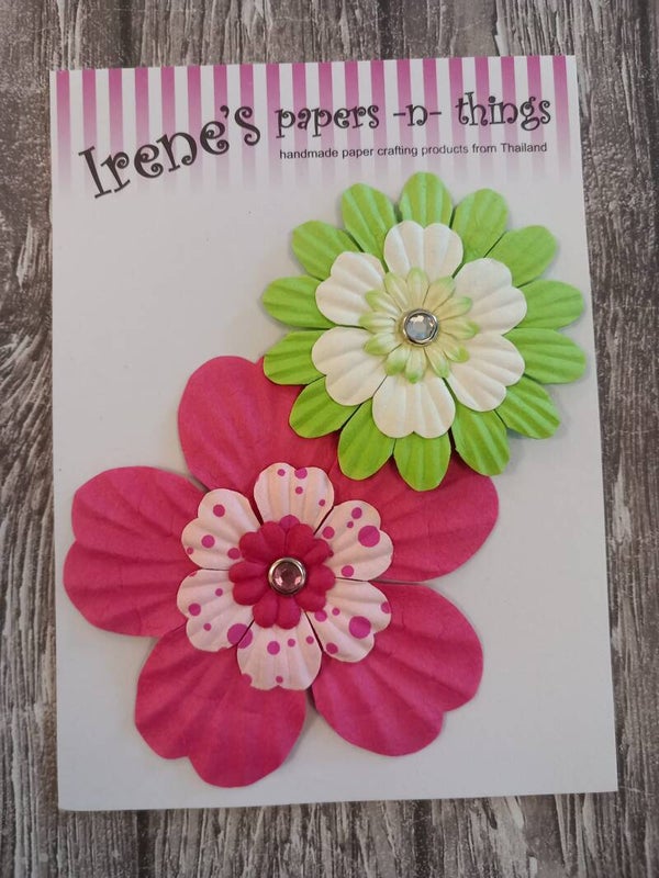 LF-100135 - diverse bloemen groen-hard roze