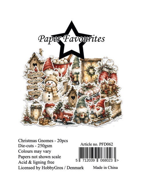 PFD062 - Paper Favourites Die-Cuts Christmas Gnomes (20 pcs)