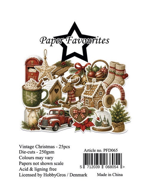 PFD065 - Paper Favourites Die-Cuts Vintage Christmas (25 pcs)