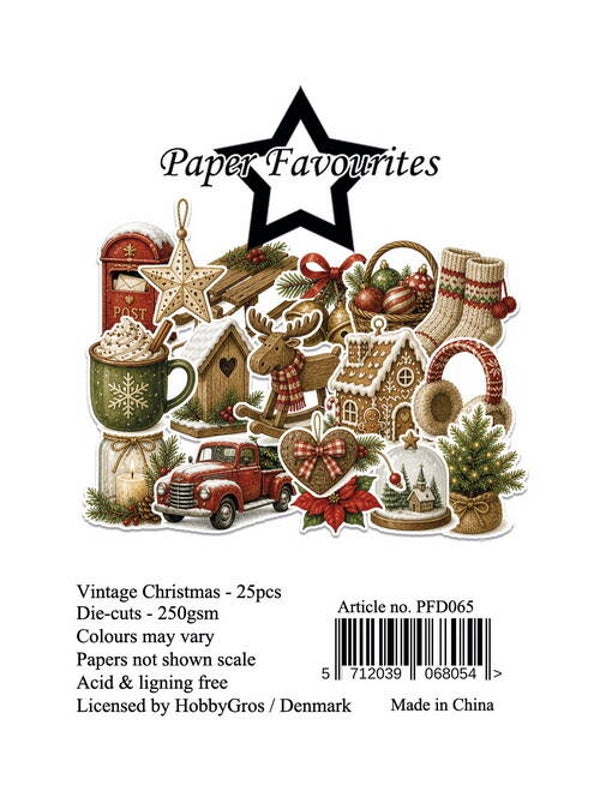 PFD065 - Paper Favourites Die-Cuts Vintage Christmas (25 pcs)