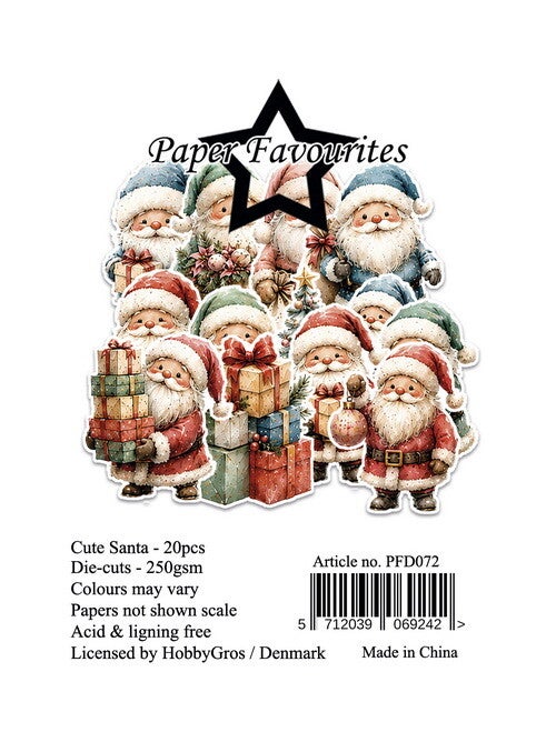 PFD072 - Paper Favourites Die-Cuts Cute Santa (20 pcs)