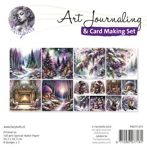 99077/015 - Fairybells - Art Journaling & Card Making Set Kerst paars