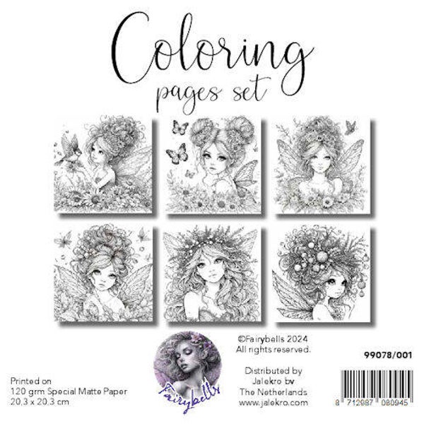 99078/001 - Fairybells Coloring Pages kleurplaten Set 1 (20x20 cm)
