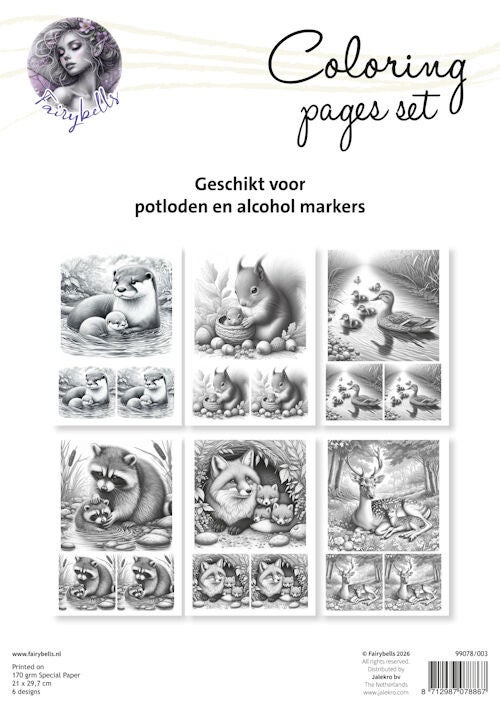 99078/003 - Fairybells Coloring Pages kleurplaten Set 3 (A4 formaat)