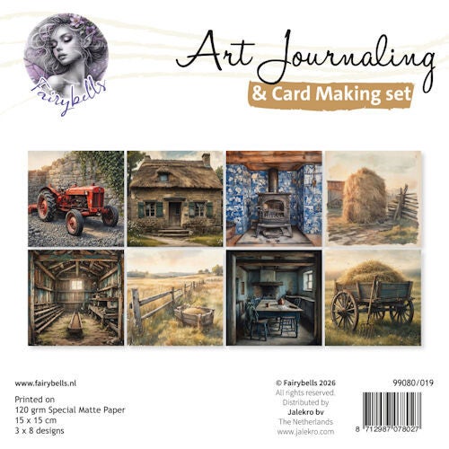 99080/019 - Fairybells - Art Journaling & Card Making Backgrounds Set Boerderij