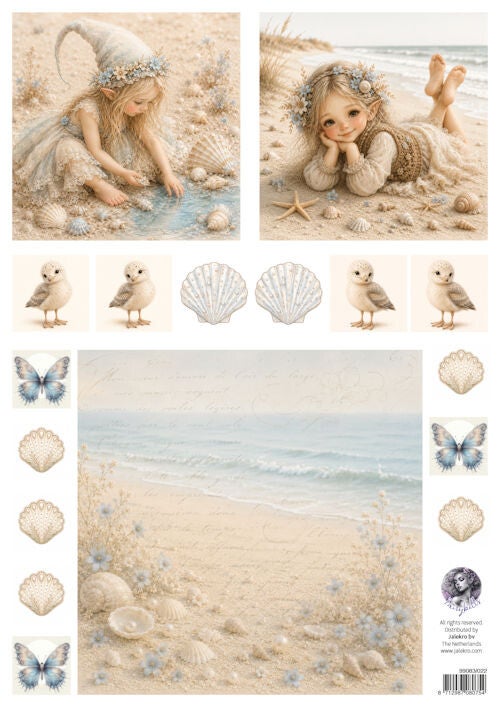 99083/022 - Fairybells combi knipvel voor pop-up en decoupage - strand beige B
