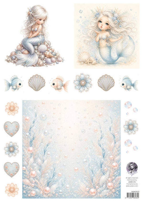 99083/023 -  Fairybells combi knipvel voor pop-up en decoupage - zee blauw B
