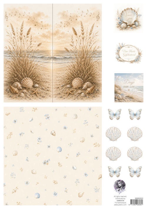 99083/024 - Fairybells combi knipvel voor pop-up en decoupage - strand beige C
