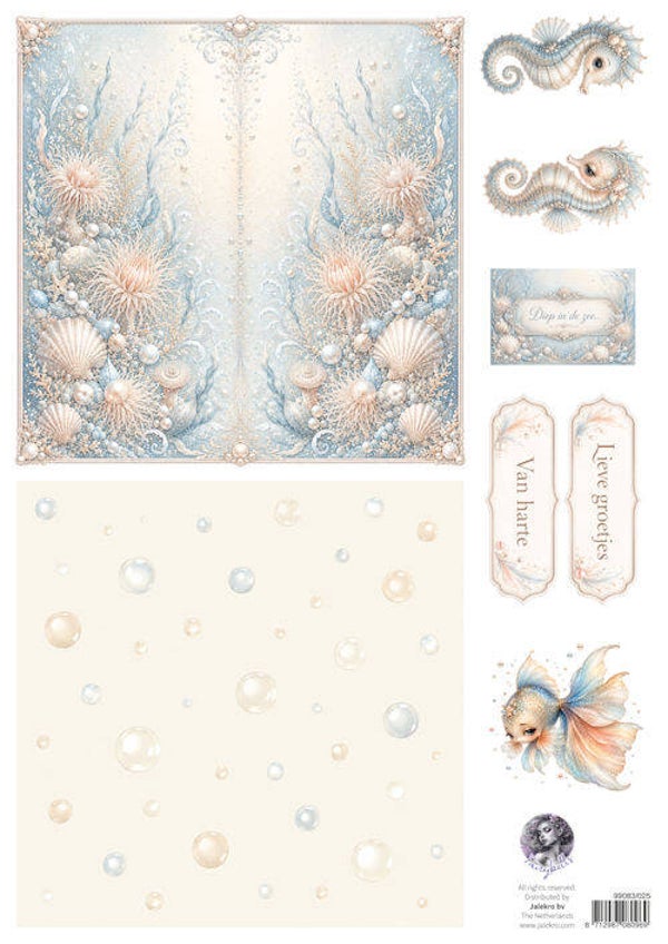 99083/025 - Fairybells combi knipvel voor pop-up en decoupage - zee blauw C