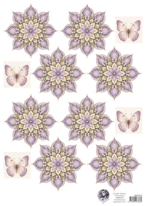 99083/032 - Fairybells combi knipvel voor pop-up en decoupage - lavendel bloem