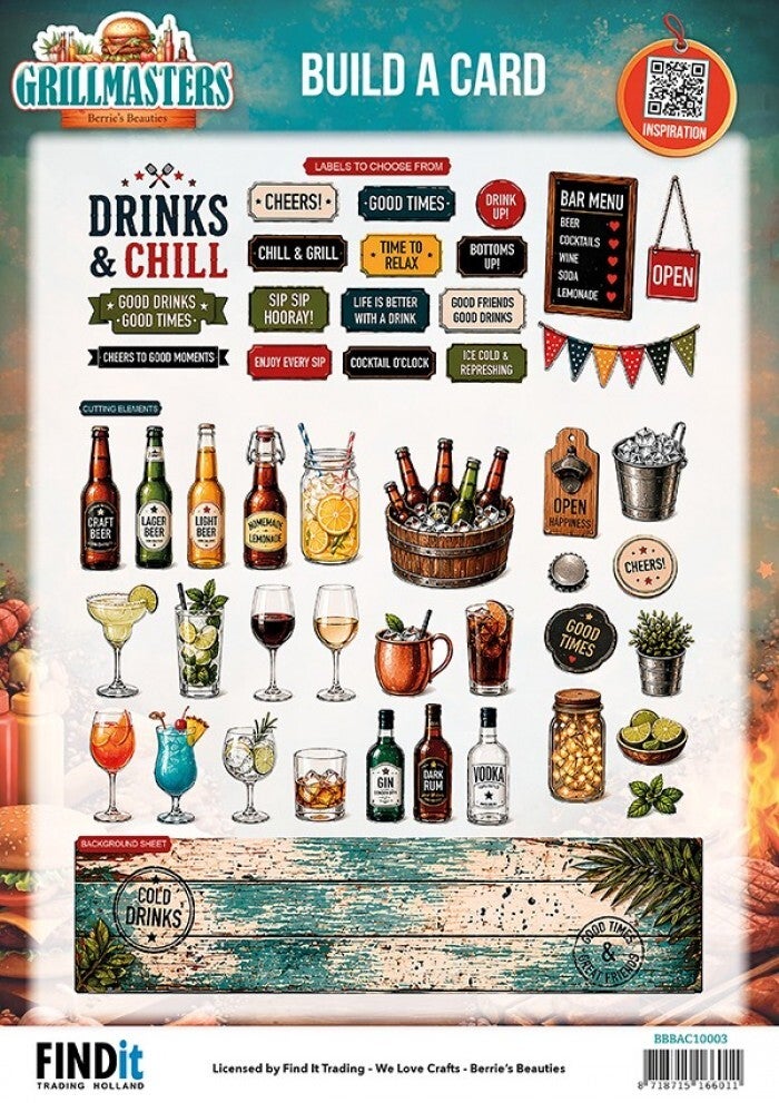 BBBAC10003 - Berrie's Beauties- Build A Card - Grillmasters - Drink's & Chill