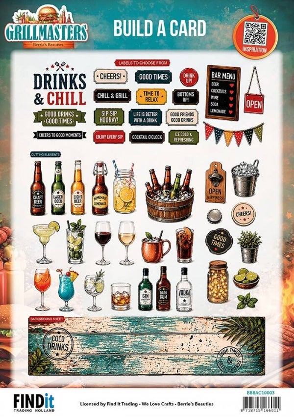 BBBAC10003 - Berrie's Beauties- Build A Card - Grillmasters - Drink's & Chill