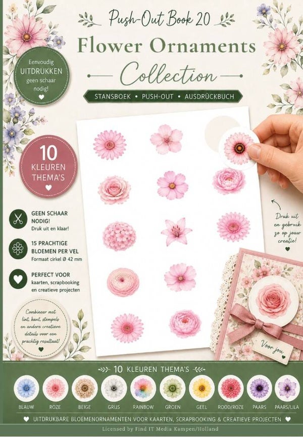 BBPOS10020 - Findit - Push-Out Book 20 - Flower Ornaments Collection