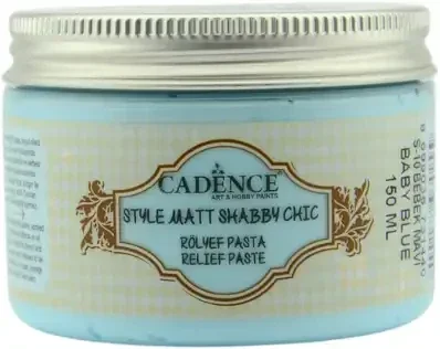Cadence Style Mat Shabby Chic Relief Pasta 150 ml Babyblauw