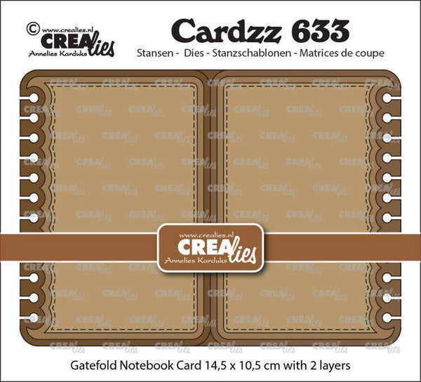 CLCZ633 - Crealies - Cardzz stansen no. 633, Gatefold Notebook card rechthoek