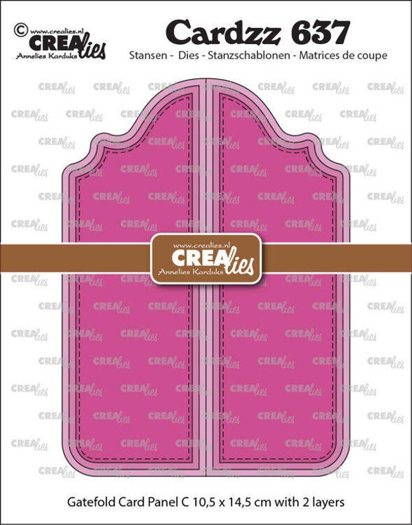 Crealies CLCZ637 - Cardzz stansen no. 637, Gatefold card Paneel C