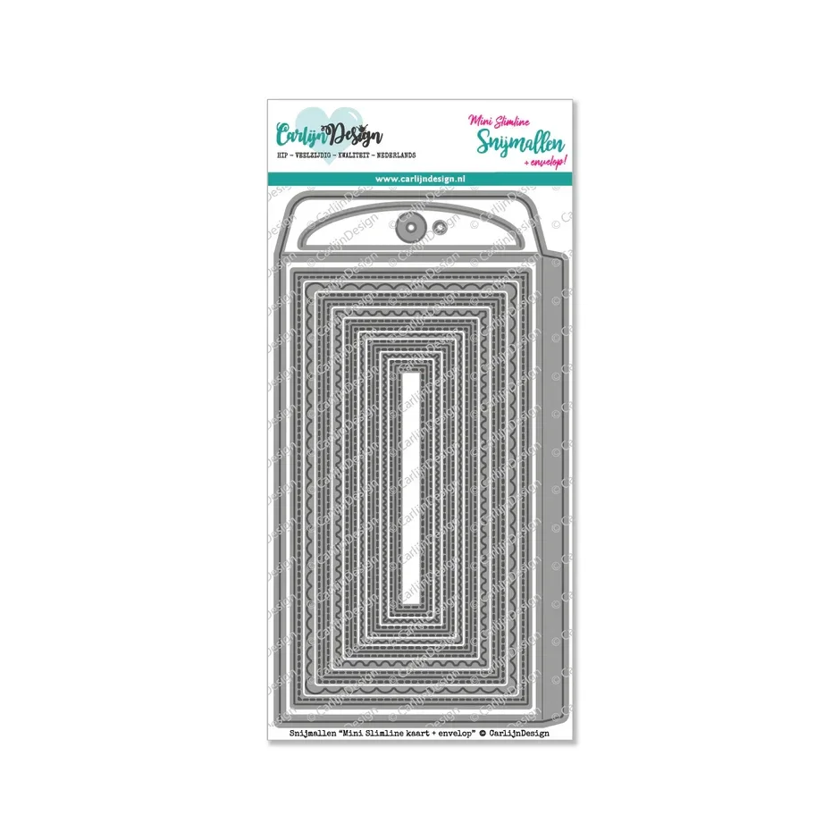 CarlijnDesign - CDSN-0110 - Mini Slimline kaart + envelop snijmallen CDSN-0110