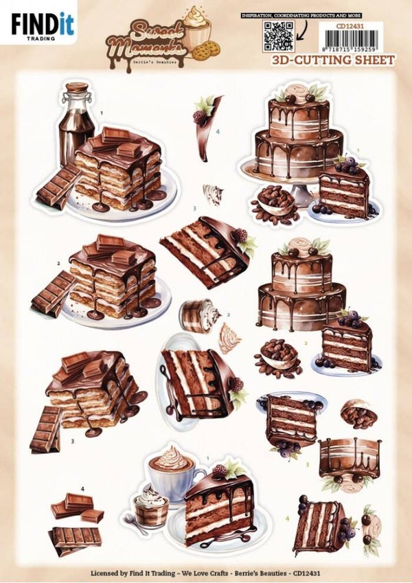 3D Cutting Sheet - Berries Beauties - - CD12431 - Sweet Moments  - Baked with love
