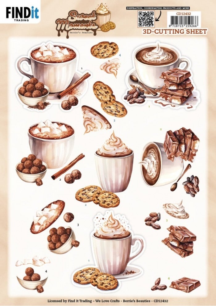 3D Cutting Sheet - Berries Beauties - CD12432 - Sweet Moments - Cookie Delights