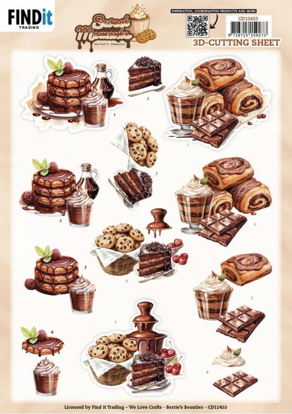 3D Cutting Sheet - Berries Beauties - CD12433 - Sweet Moments - Sugar Treats