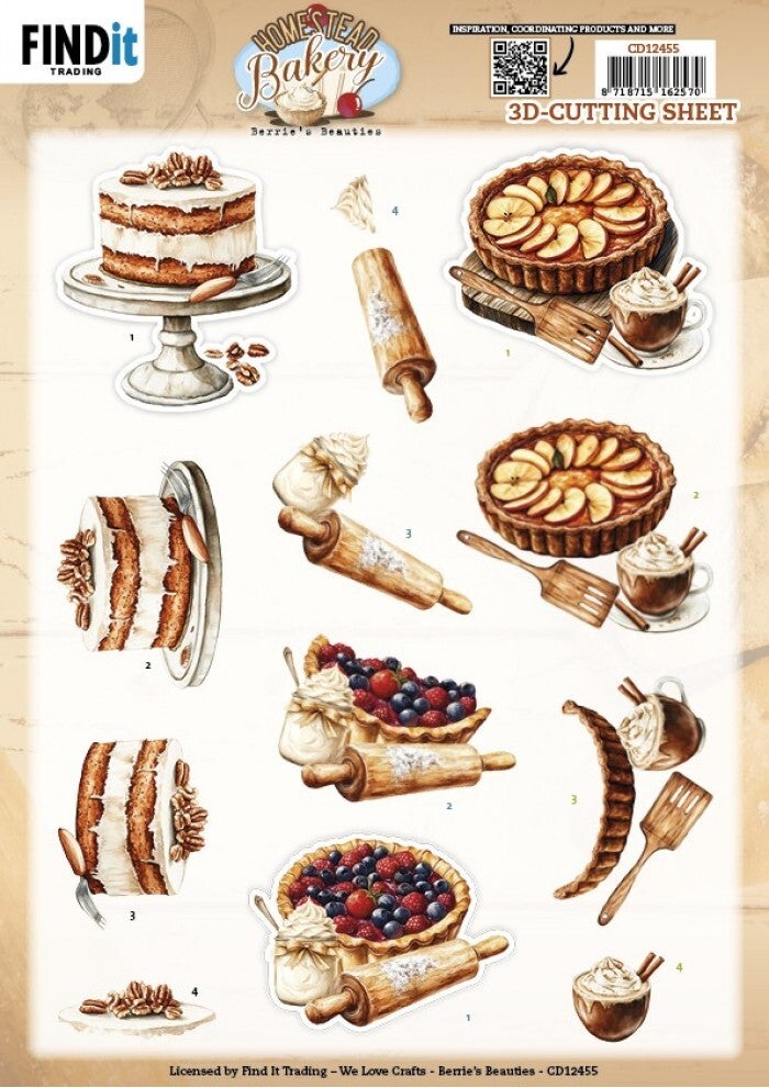 3D Cutting Sheet - Berries Beauties - CD12455 - Homestead Bakery - Pie Bliss