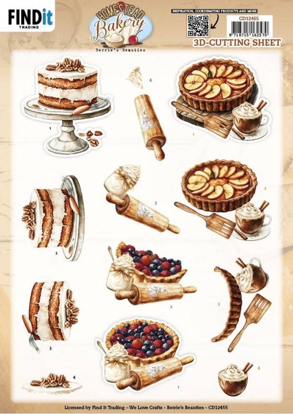 3D Cutting Sheet - Berries Beauties - CD12455 - Homestead Bakery - Pie Bliss