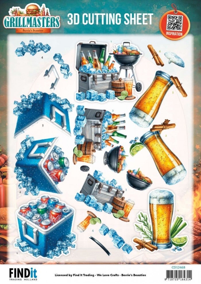CD12468 - 3D Cutting Sheet - Berries Beauties - Grillmasters - BBQ & Brews