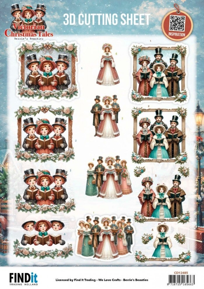 CD12485 - 3D Cutting Sheet - Berries Beauties - Victorian Christmas Tales - A Christmas Serenade