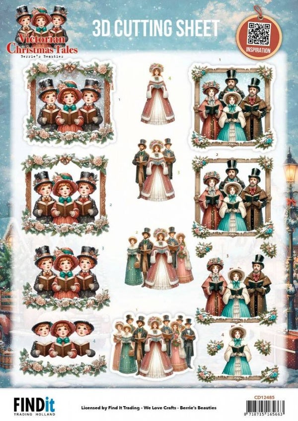 CD12485 - 3D Cutting Sheet - Berries Beauties - Victorian Christmas Tales - A Christmas Serenade