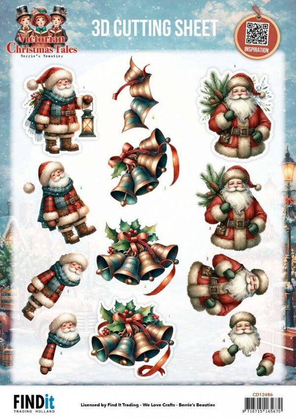 CD12486-3D Cutting Sheet - Berries Beauties - Victorian Christmas Tales - Timeless Christmas Bells