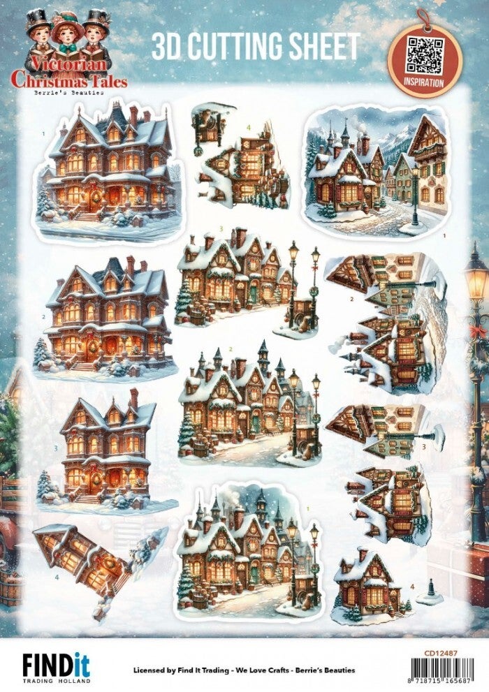 CD12487-3D Cutting Sheet - Berries Beauties - Victorian Christmas Tales - Home for Christmas