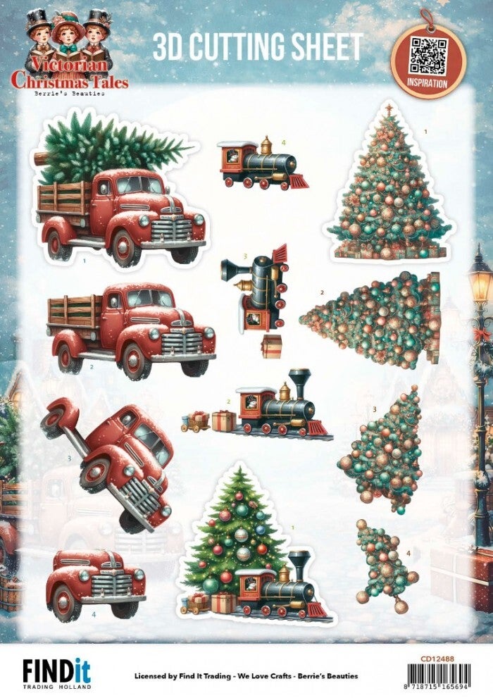 CD12488-3D Cutting Sheet - Berries Beauties - Victorian Christmas Tales - Underneath The Christmas Tree