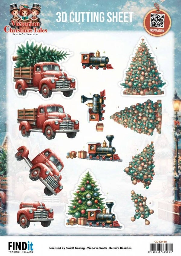 CD12488-3D Cutting Sheet - Berries Beauties - Victorian Christmas Tales - Underneath The Christmas Tree